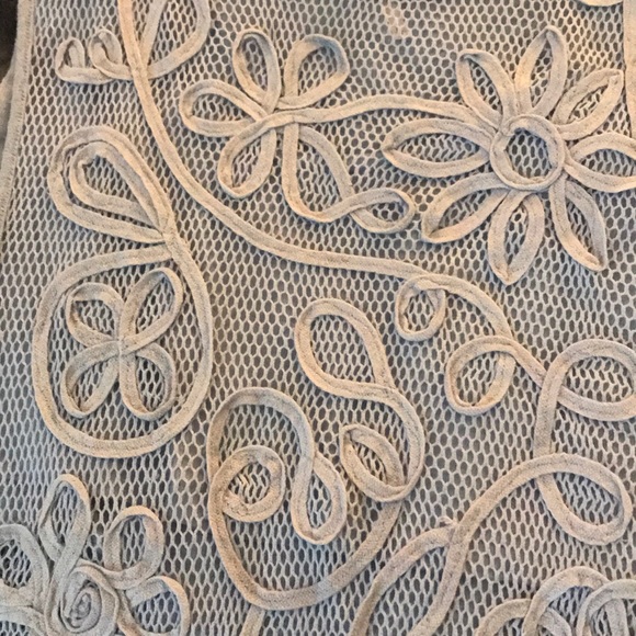 Free people periwinkle crop tank with mesh overlay - Picture 5 of 8